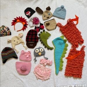 Colorful Baby and Toddler Knitwear Set. Lot of photography props.